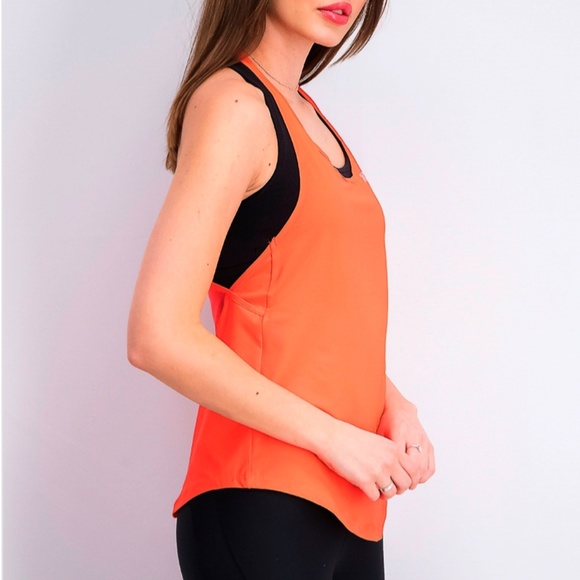 Under Armour Heat Gear Burnt Neon Orange Tank - Picture 6 of 7